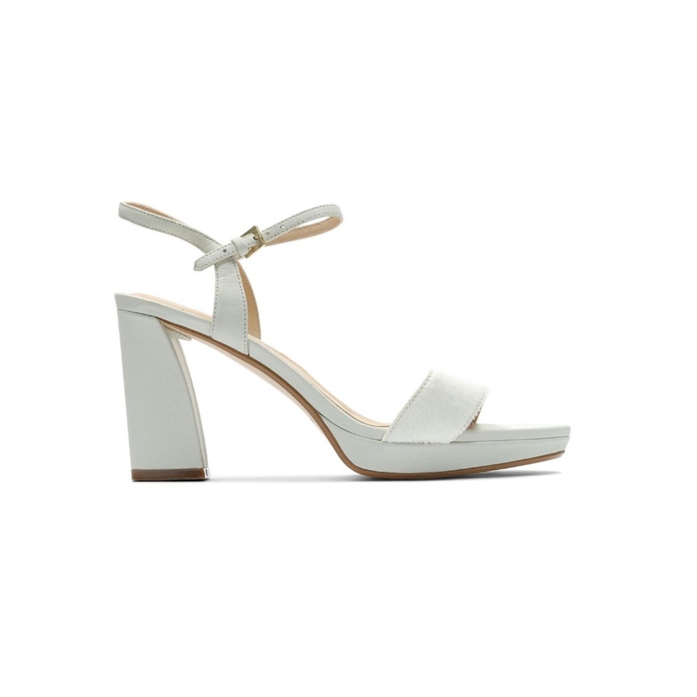 Clark’s White Vista Strap Leather Sandals Women’s Size 10 NEW Eco Foam